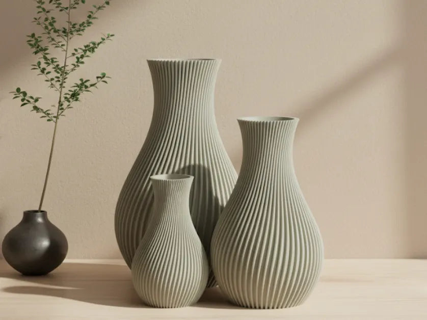 Modern Japandi Saksı – Sakin Hatlı Dekoratif Seri – Tivart üretimi dekoratif saksı