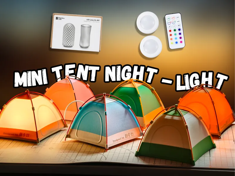 Mini çadır gece lambası yanık görünüm